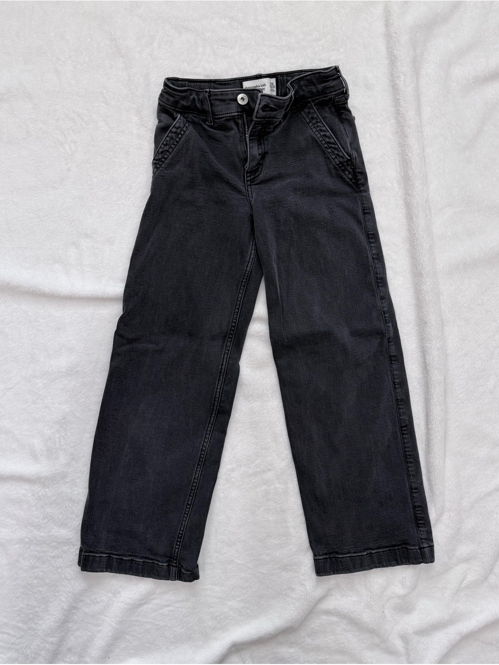 abercrombie kids Gray High-Rise Wide Leg Jeans